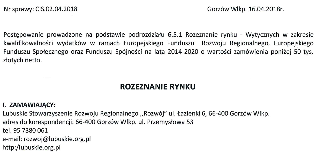Zapraszamy do zpaoznania się z zapytaniem ofertowym